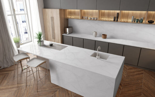 Hanex VM -003 Venato Marble Blanc virtuves stalvirsis